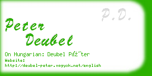 peter deubel business card